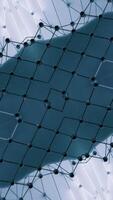 Grid moves in waves and with triangular pattern and light. Design. Grid with dots moving in waves and light effect. Moving triangular light pattern with grid video