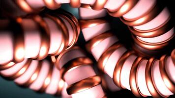 An Abstract CloseUp View of Copper Coils and Intricate Wiring, Showing Details and Textures. Design video