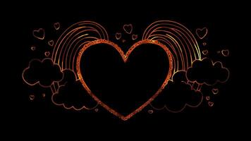 A heart with clouds and hearts on it video