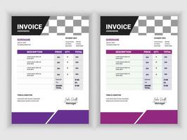 Modern invoice template Design vector
