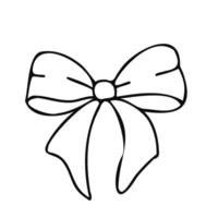 Black and white outline drawing of bows. Ideal for holiday decorations, gift wrapping designs, or crafting projects. Simple, elegant, and versatile line art for various uses vector