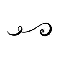 Curl calligraphy, Graphic line, Romantic ornament, Border. Design element in vintage style for frames, wedding, greeting cards. Graphic line, hand drawn, black silhouette for cricut. vector