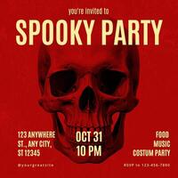halloween social media instagram post for invitation template