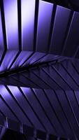 Purple rotating 3d stripes. Design. Light illuminated strips made of square pieces in cartoon animation. video
