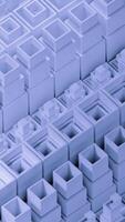 Square 3d columns move in waves. Design. Square pillars with inner rods move in waves. Mechanical columns move in waves in geometric flow video