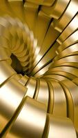 Green and yellow twisted tunnel. Design. A moving twisted pigtail made in 3d format that moves inwards. video