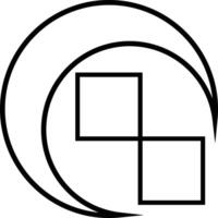 Logo elements design icon in line. Mega geometric and abstract shapes Isolated on modern signs. Neo geo art Swiss Bauhaus influence minimalism for apps or web vector
