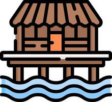 beach house illustration design vector