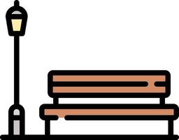 A bench and lamp on a white background vector