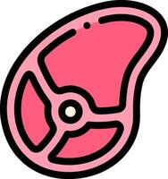 A pink meat icon with a black and white background vector