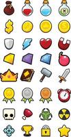 2d RPG Fantasy Game Sprite Icon Set vector