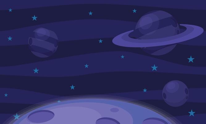 Parallax Scrolling Space Planet Game Background