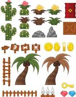 Desert Game Sprite Objects vector