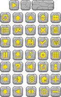 Rock Stone Game Button UI vector