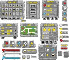 Stone Rock Game UI Window Popup vector