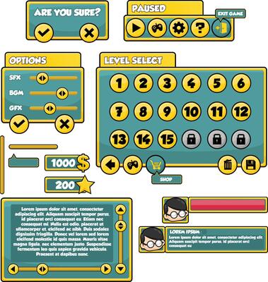 Casual Game User Interface Window Pop up Pack Set