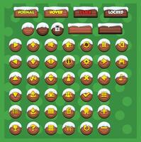 Snowy Game UI Button Pack vector
