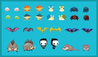 Small Monster Enemy RPG Game Character Sprite vector