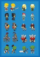 Fantasy RPG 4 Directional Game Sprite Character vector