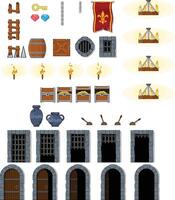 Medieval Dungeon Fantasy RPG Game Sprite Object vector