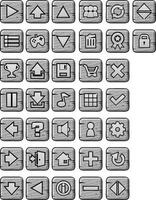 Grey Wood Game UI Button Pack vector