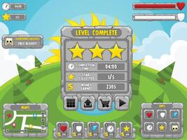 Stone Age Rock Game User Interface vector