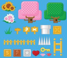 Fantasy Land Game Sprite Objects vector