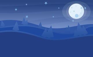 Winter Night Parallax Scrolling Game Background vector