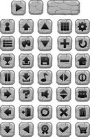 Stone Game UI Button vector