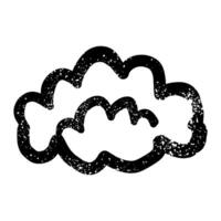 Hand drawn clouds with grunge texture vector