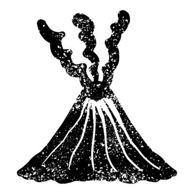 Mountain volcano with grunge texture