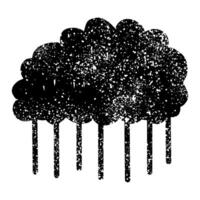 Drawing of rain clouds with grunge texture vector
