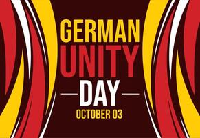 October 3 is celebrated as German unity day every year in Germany, with a colorful patriotic background design. vector