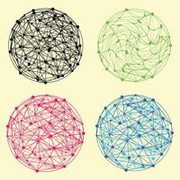 Retrofuturistic geometry design elements vector