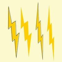Set of zigzag or thunder lightning vector