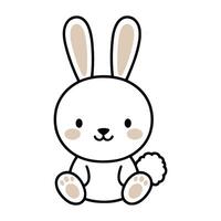 A cartoon rabbit sitting down with a white background vector
