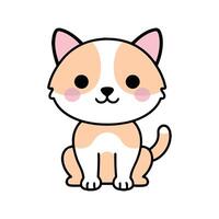 A cartoon cat sitting down with a pink heart vector
