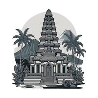 An illustration of a temple in indonesia vector