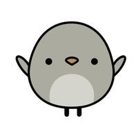 A cartoon bird with a big beak and a small head vector
