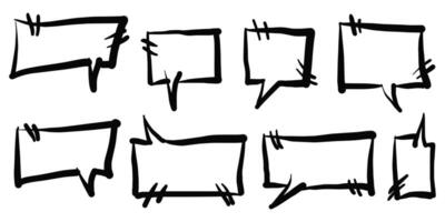 Speech bubbles comic on doodle set. isolated on white background vector