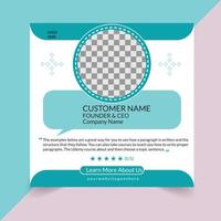 Client feedback and customer testimonial social media post design template. Client testimonial or Customer feedback social media template. Customer review banner set. Testimonial banner design. vector