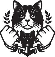Minimalist Cat Face Design on White Background Ideal for Animal Projects vector