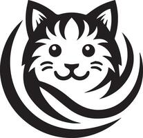 Charming Cat Face Design on White Background Perfect for Pet Lovers vector