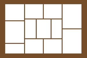 photo frame collage template grid effect vector