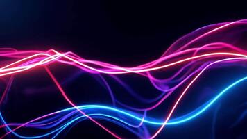 Neon line airflow effect on a dark background video