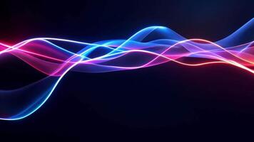Neon line airflow effect on a dark background video