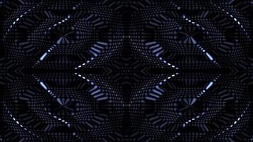 Geometric wavy pattern kaleidoscope smooth light mosaic dark background. video