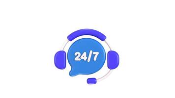 Call center animation, online customer support, 24 by 7 customer support, Contact Us Customer Service For Personal Assistant Service icon 3d animation video