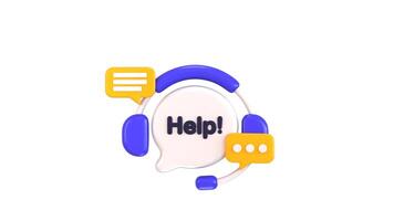 Call center, online customer support, help line service, Contact Us Customer Service For Personal Assistant Service icon 3d animation video