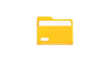 folder, file and document icon animation 3d render video